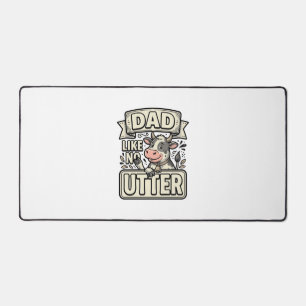 Dad Like No Udder Funny Cow Vintage Vector Design_ Desk Mat