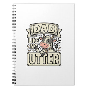 Dad Like No Udder Funny Cow Vintage Vector Design_ Notebook