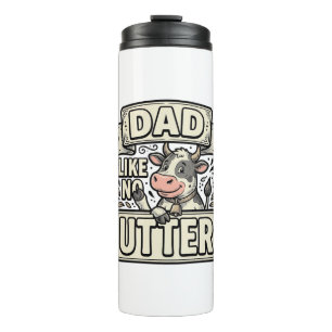 Dad Like No Udder Funny Cow Vintage Vector Design_ Thermal Tumbler