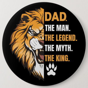 Dad Lion   Father's Day Best Gift   6 Cm Round Badge