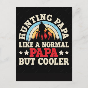 Dad lover fathers day funny hunter vintage hunting holiday postcard