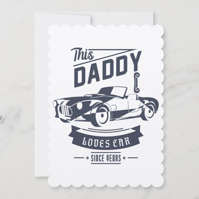 Dad Loves Car - Personalised - Birthday Card (Front)
