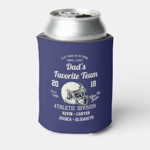 Dad Loves His Football Team Sports Family Can Cooler