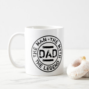 Dad Man Myth Legend Grunge Stamp Father's Day  Coffee Mug