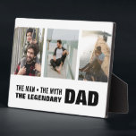 DAD Man Myth Legend Minimal Simple 3 Photo Collage Plaque<br><div class="desc">For the Best Dad Ever: A 3 Photo Collage Plaque with Easel Personalised Photo Gift for Father's Day or Thank You and Appreciation with "The Man,  The Myth,  The Legend" inspired quote.</div>