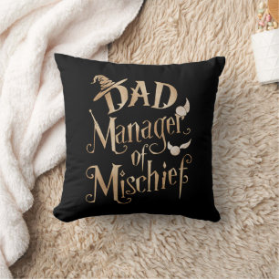Dad Manager Of Mischief Magical Wizard Fathers Day Cushion