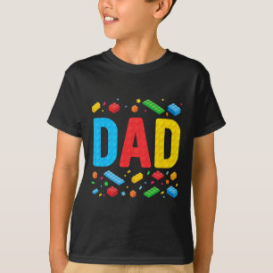 Dad Master Builder Building Bricks Blocks Family F T-Shirt