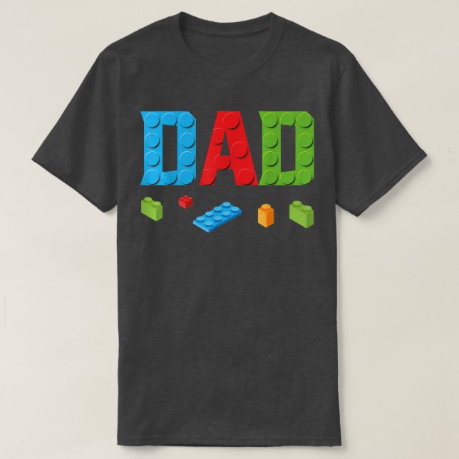 Dad Master Builder Building Bricks Blocks Family S T-Shirt (Design Front)