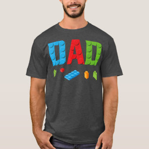 Dad Master Builder Building Bricks Blocks Family S T-Shirt