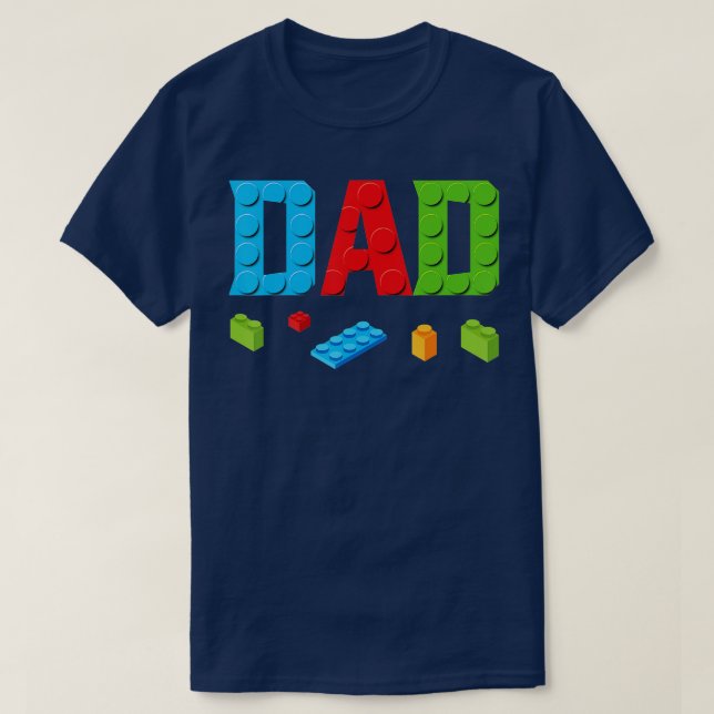 Dad Master Builder Building Bricks Blocks Family S T-Shirt (Design Front)