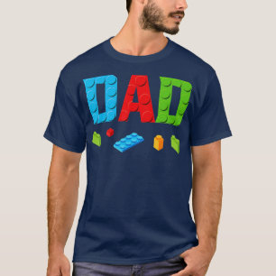 Dad Master Builder Building Bricks Blocks Family S T-Shirt