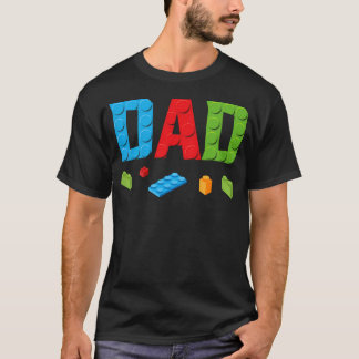 Dad Master Builder Building Bricks Blocks Family T-Shirt