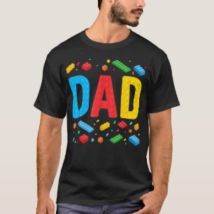 Dad Master Builder Building Bricks Blocks Family T-Shirt
