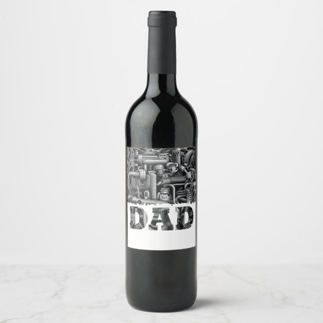 DAD Mechanic Automotive Wine Label (Front)