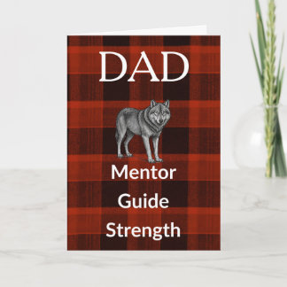 Dad Mentor Guide Card - Wolf & Red Plaid