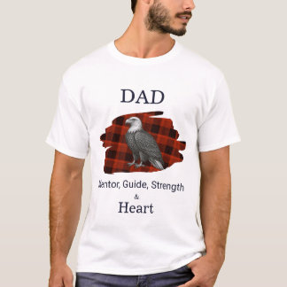 Dad Mentor Guide Strength & Heart Eagle Plaid red T-Shirt