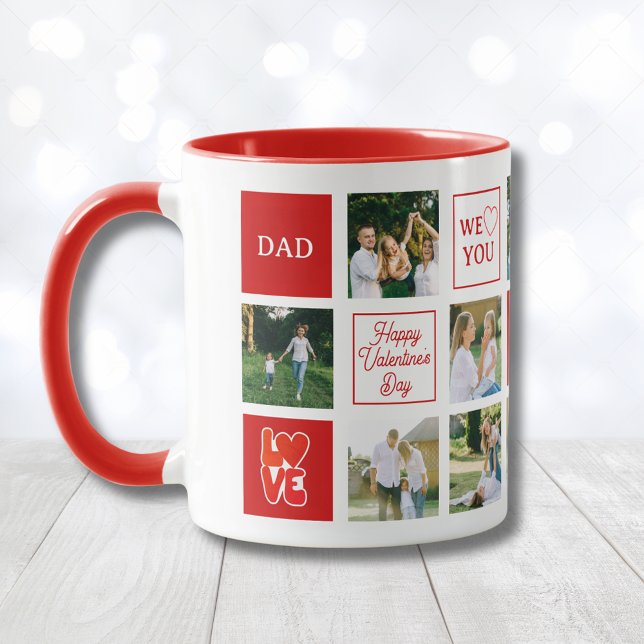 Dad Messages Custom Photo Collage Valentines Day Mug (Dad Messages Custom Photo Collage Valentines Day Mug
)