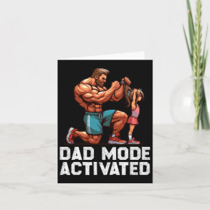 Dad Mode Activated Fathers Day Gym Workout Bodybui Card