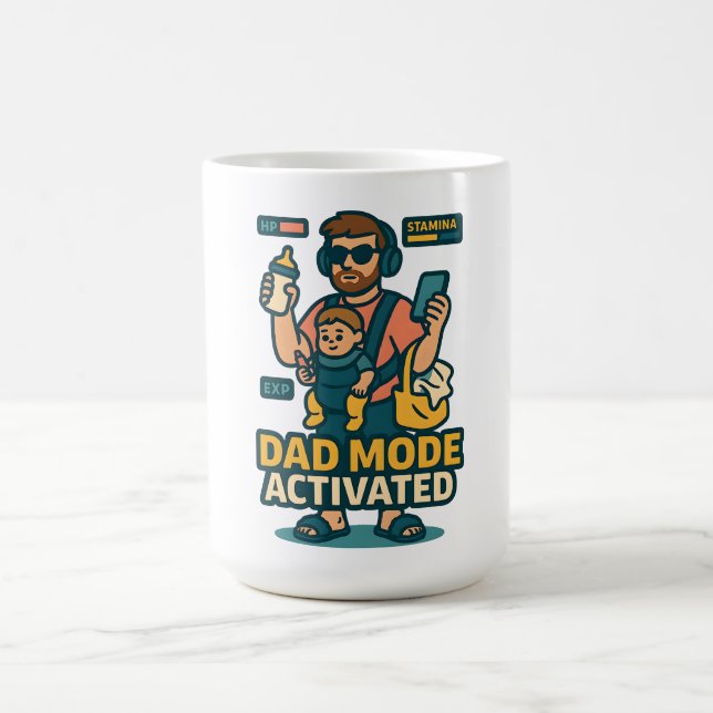 Dad Mode Activated - Gamer Style Parenting Coffee Mug (Center)