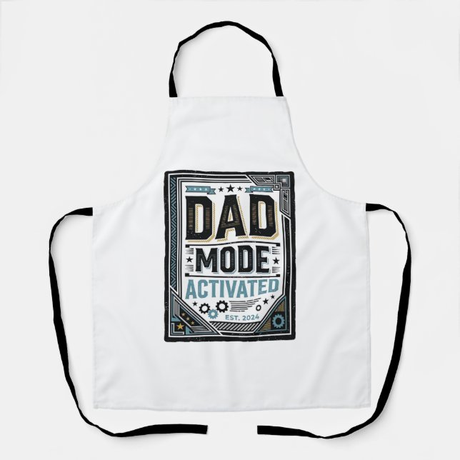 Dad Mode Activated Vintage Engraving Shirt Design_ Apron (Front)