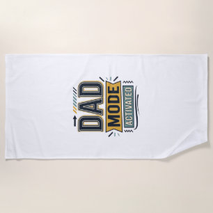 Dad Mode Activated Vintage Engraving Shirt Design  Beach Towel