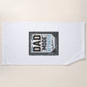 Dad Mode Activated Vintage Engraving Shirt Design_ Beach Towel