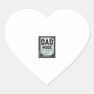 Dad Mode Activated Vintage Engraving Shirt Design_ Heart Sticker