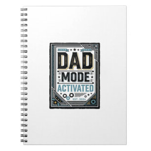 Dad Mode Activated Vintage Engraving Shirt Design_ Notebook