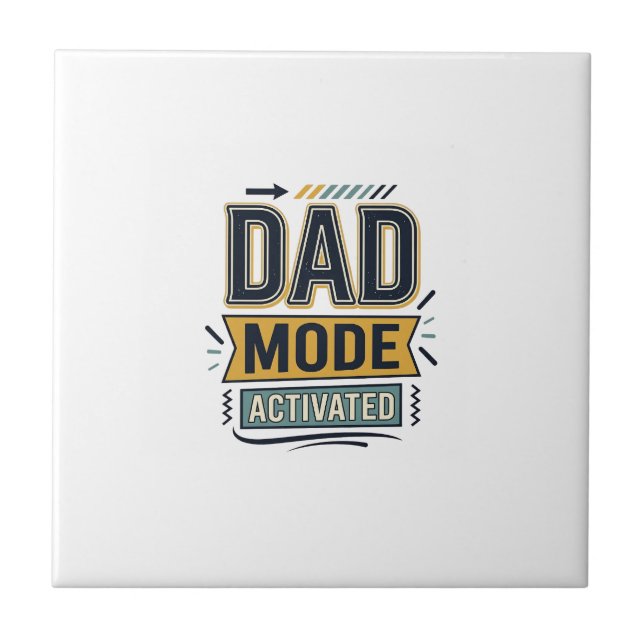 Dad Mode Activated Vintage Engraving Shirt Design  Tile (Front)