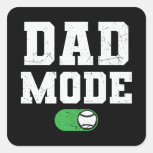 Dad Mode on   Baseball family beautiful design Square Sticker