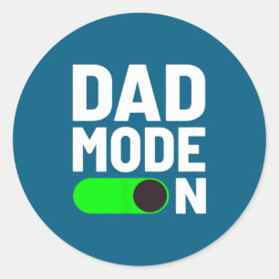 Dad Mode Parenting Humor Classic Round Sticker