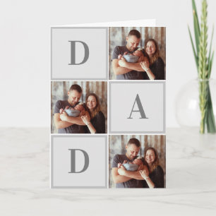 DAD Modern Photo Collage Fathers Day Card