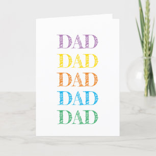 DAD Modern Typography Rainbow Colours YOUR THE BES Holiday Card