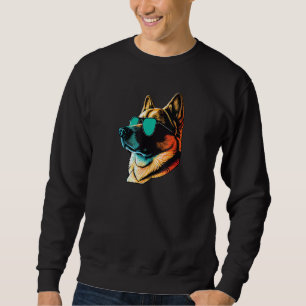 Dad Mom Cool Dog Sunglasses Akita Sweatshirt