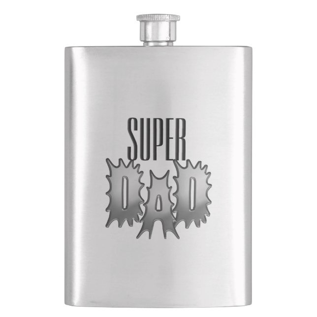 Dad Monogram, Name or Super Hip Flask (Front)
