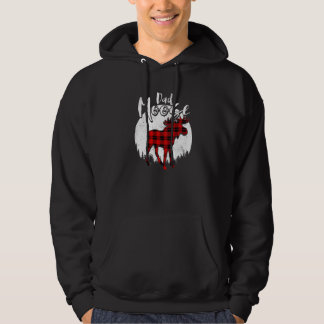 Dad Moose Red Plaid Buffalo Matching Family Pajama Hoodie