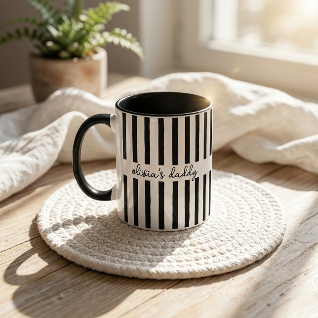 Dad Mug: Custom Striped Kids Names Coffee Cup (Creator Uploaded)