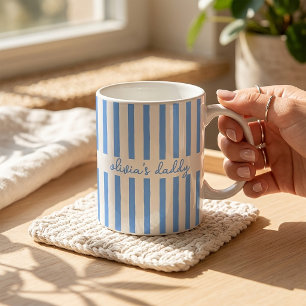 Dad Mug Custom Striped Kids Names Coffee Cup
