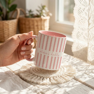 Dad Mug: Custom Striped Kids Names Coffee Cup