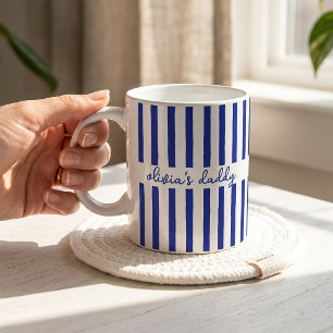 Dad Mug Custom Striped Kids Names Coffee Cup