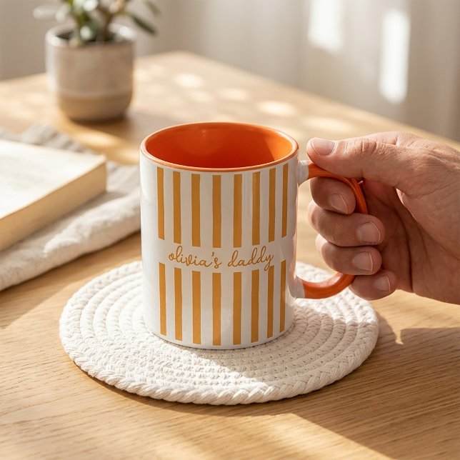 Dad Mug Custom Striped Kids Names Coffee Cup (Creator Uploaded)