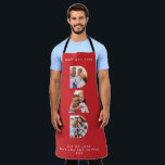Dad multi photo modern typography red apron<br><div class="desc">Dad multi photo modern typography child gift. Ideal fathers day,  birthday or christmas gift. Red colour can be changed.</div>