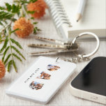 Dad multi photo typography white modern key ring<br><div class="desc">Dad multi photo modern typography child gift. Ideal fathers day,  birthday or christmas gift. Colours can be changed.</div>
