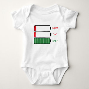 dad mum baby battery charge indication baby bodysuit