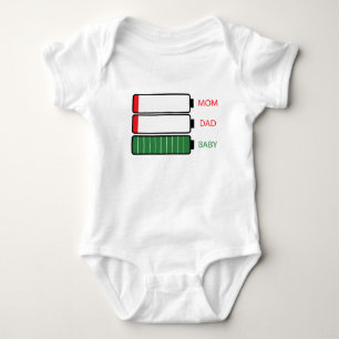 dad mum baby battery charge indication bodysuit