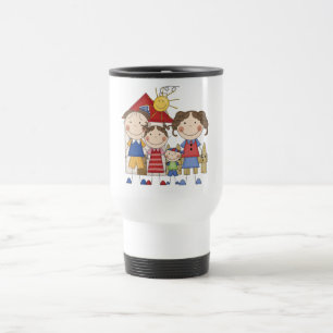 Dad, Mum, Big Sister, Little Brother Family Travel Mug
