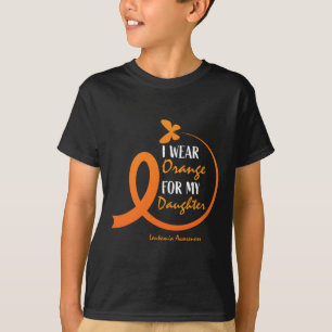Dad Mum I Wear Orange For My Daughter Leukaemia Aw T-Shirt