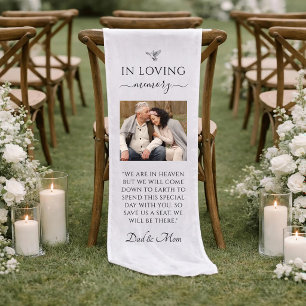 Dad & Mum In Loving Memory Wedding Memorial Photos Short Table Runner