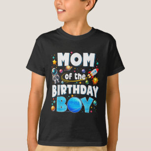 Dad Mum Of The Birthday Boy Astronaut Family Space T-Shirt