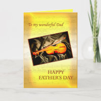 Dad, musical Father's day card with a violin